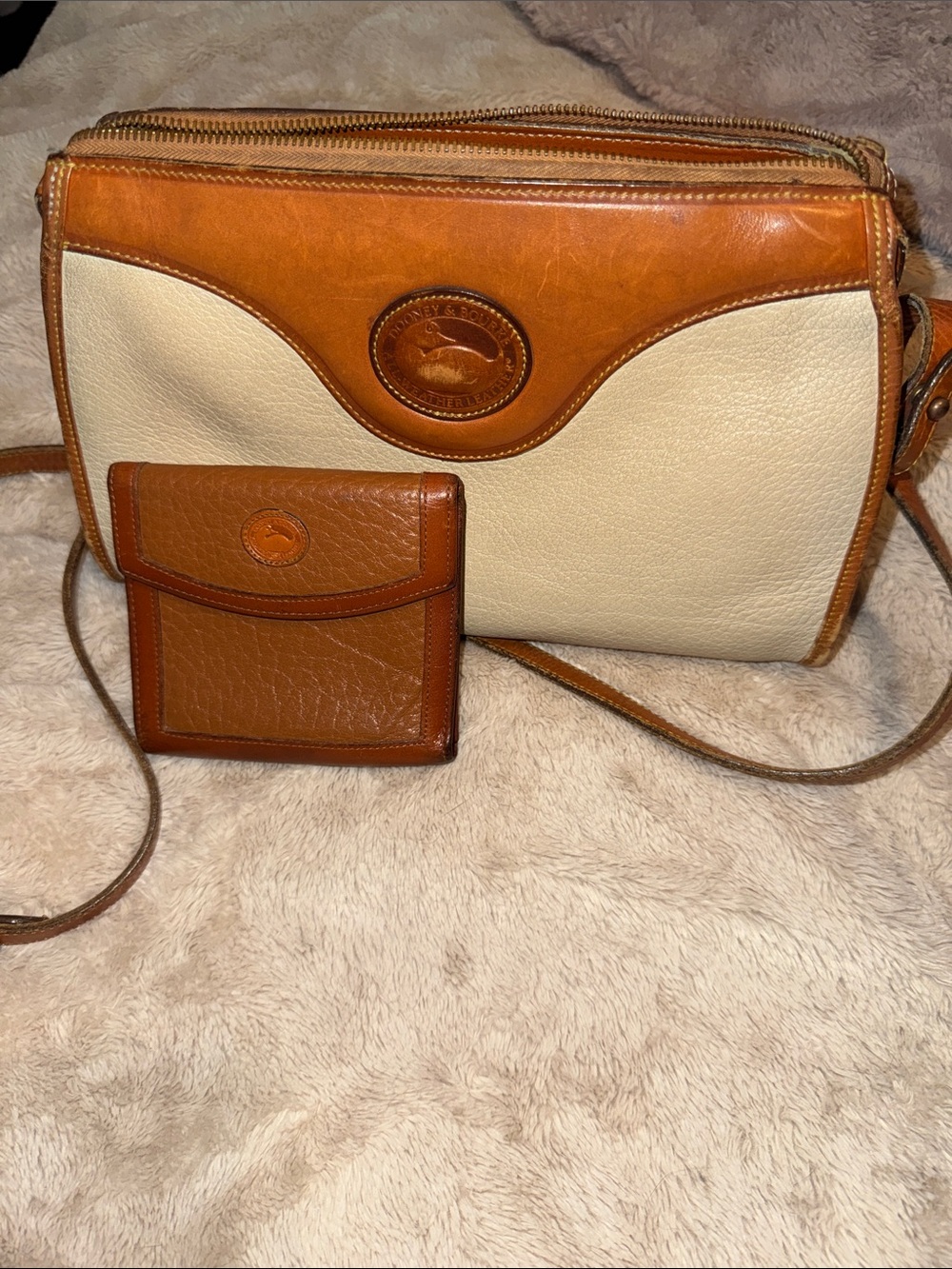 Vintage Dooney & Bourke All Weather Leather Crossbody and wallet